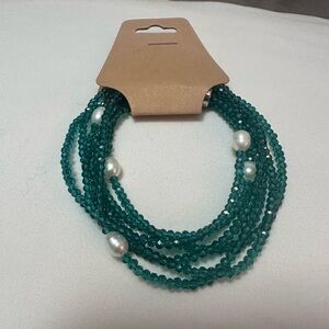 Teal Vantel Pearls Drawn to You Bracelet